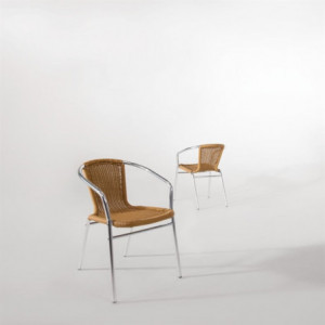 Fauteuils Rotin Et Alu - Lot De 4 Bolero  - 6