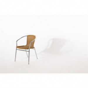 Fauteuils Rotin Et Alu - Lot De 4 Bolero  - 7
