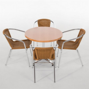 Fauteuils Rotin Et Alu - Lot De 4 Bolero  - 8