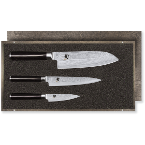 Set de 3 Couteaux Damas Shun - Office Universel et Santoku