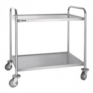 Grand Chariot De Débarrassage en Inox - 2 Niveaux - L 860 x P 535 mm Vogue - 1