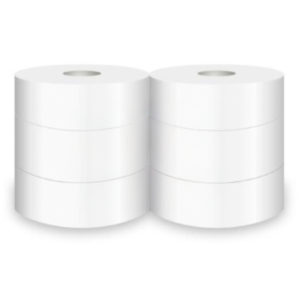 Rouleau Papier Toilette 2 Plis Blanc Maxi Jumbo - 300 m - Lot de 6
