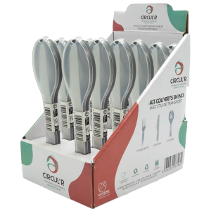 Kit Couverts en Inox en Présentoir - Lot de 12 Couverts