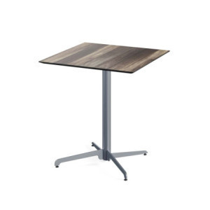 Table de Bistrot X Cross avec Piètement Gris Tropical Wood - 70 x 70 cm
