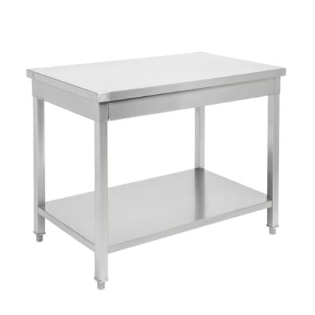 Table haute sur pince ronde finition gris