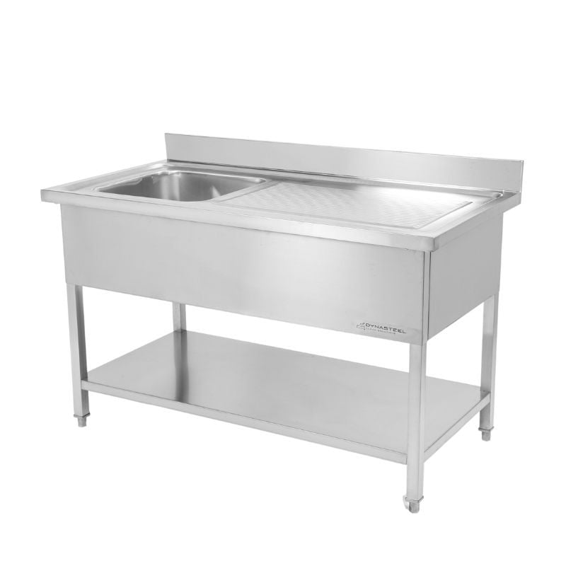 Plonge 1 Bac avec Dosseret et Etagère Basse - L 1000 x P 600 mm — vue 4