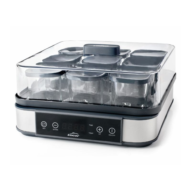 Yaourtière 9 Pots De 100ml – Affichage LED, Température Réglable 21-45°C – Pour Yaourt, Natto, Vin De Riz – Facile à Nettoyer