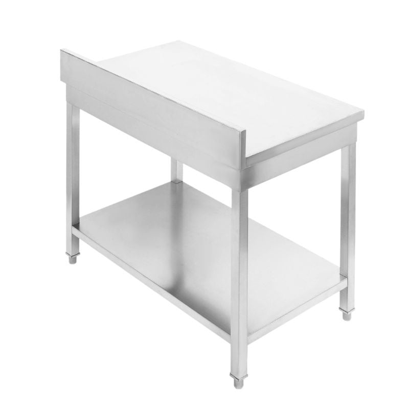 Table Inox avec Dosseret et Etagère - P 600 mm - L 1000 mm — vue 4