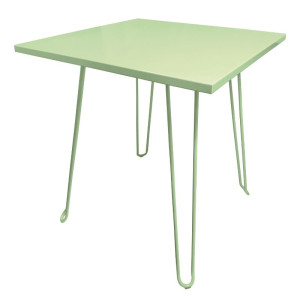 Table Carrée avec Plateau en Aluminium Vert Epoxy - 700 x 700 mm