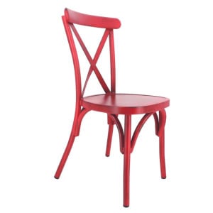 Chaise Bayonne en Aluminium Vintage - Vintage Rouge - H 860 mm