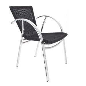 Fauteuil Mandelieu en Aluminium Anodisé - Noir