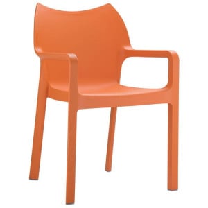 Fauteuil Diva Empilable en Polypropylène - Orange - H 850 mm