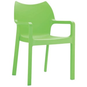 Fauteuil Diva Empilable en Polypropylène - Vert - H 850 mm