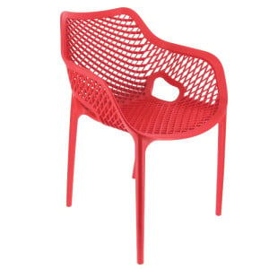 Fauteuil Air Empilable en Polypropylène - Rouge - H 830 mm