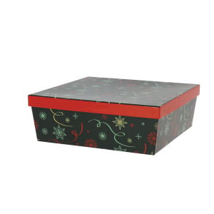 Boîte Carrée Empilable Noël Vert 260 x 260 mm