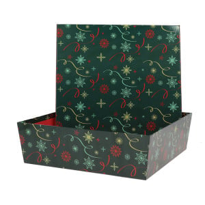 Boîte Carrée Empilable Noël Vert 330 x 330 mm