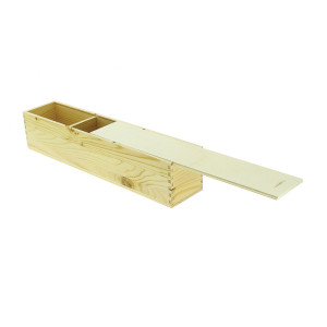 Boîte Rectangle à Glissière en Bois - 3 Cases - 500 x 105 mm