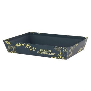 Corbeille Carton Rectangle Plaisir Gourmand PM - 260 x 200 mm