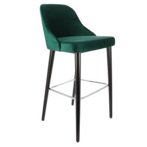 Chaise De Bar Ainhoa - Velour Vert - H 1030 mm