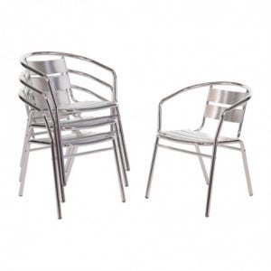 Fauteuils Empilables En Aluminium - Lot De 4 Bolero  - 1