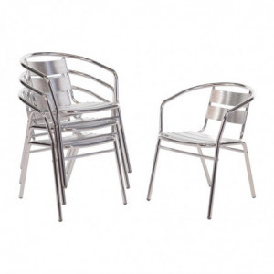 Fauteuils Empilables En Aluminium - Lot De 4 Bolero  - 1