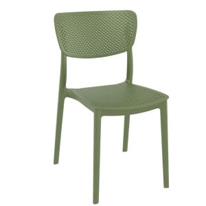 Chaise Lucy Micro-Perforés Vert Olive - H 820 mm