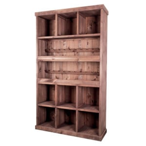 Meuble Présentoir 9 Cases et 2 Étagères - Taupe - 1170 x 380 mm