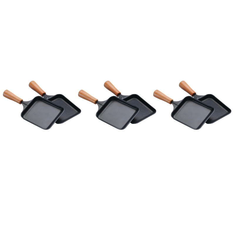 Lot de 6 Poêlons Rectangulaires Bois pour Raclette - Fourniresto