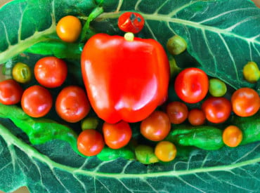 Poivron rouge et légumes crus