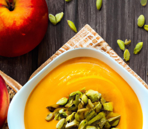 Velouté avec pommes et graines de courge