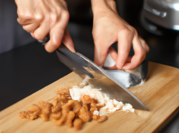 Chef en train de découper des aliments