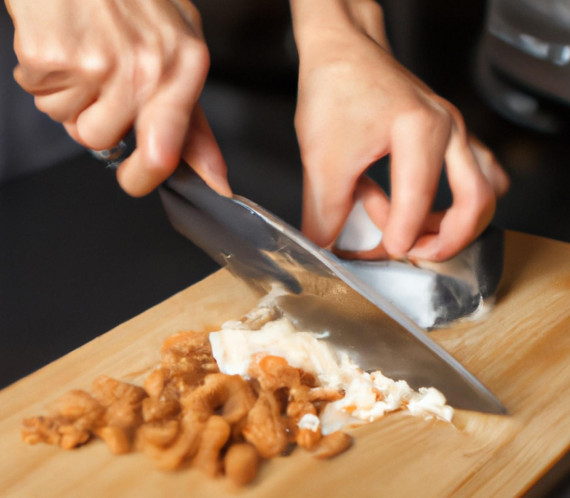 Chef en train de découper des aliments