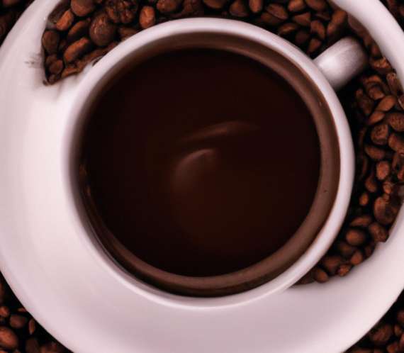 Tasse à café au milieu de grains de café