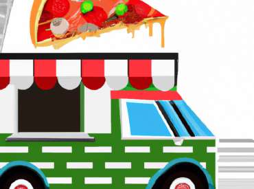 Illustration camion à pizza