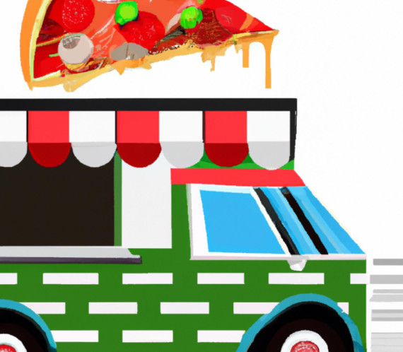 Illustration camion à pizza