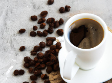 Tasse de café et grains de cafés