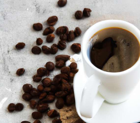 Tasse de café et grains de cafés