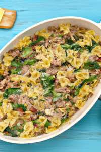 one-pot-bowtie-pasta-with-sausage-and-squash-Healthy-Delicious-Double-Size-2