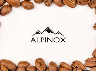 Grains de café et logo Alpinox