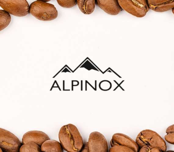 Grains de café et logo Alpinox