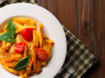 Assiette de pâtes à la tomate