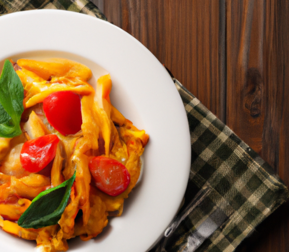 Assiette de pâtes à la tomate