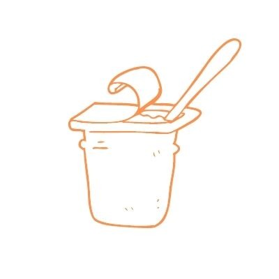 Pictogramme d'un pot de yaourt 