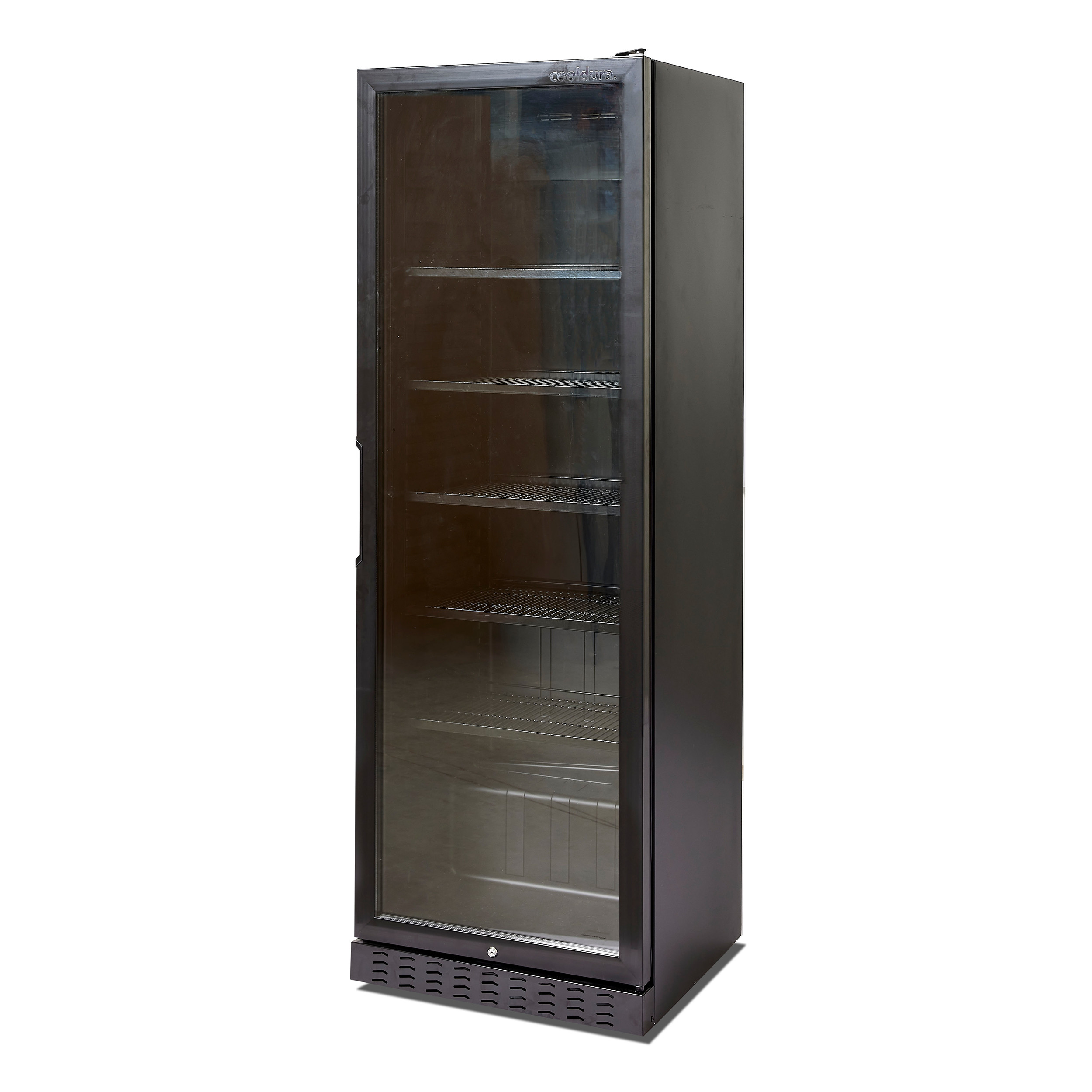Vitrine à Boissons Réfrigérée Noire à Porte Vitrée - 380 L