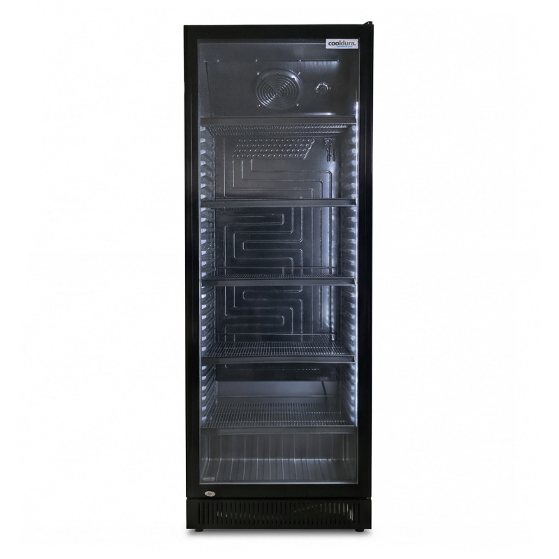 Vitrine à Boissons Réfrigérée Noire à Porte Vitrée - 352 L