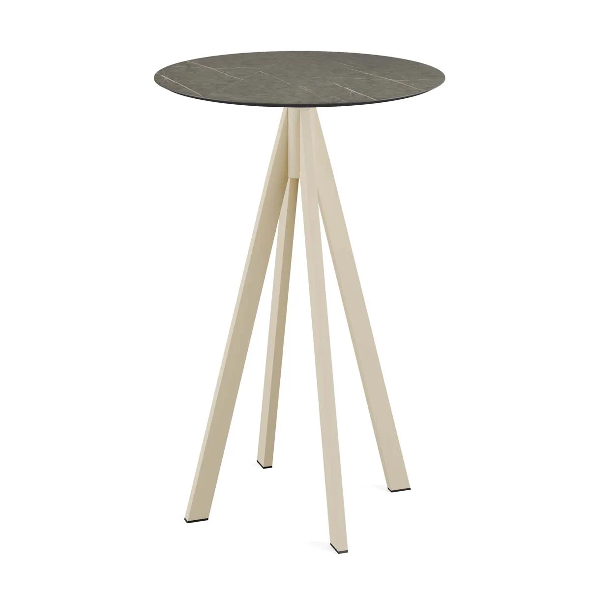 Mange-Débout Infinity Piètement Sable et Plateau Midnight Marble - Ø 70 cm