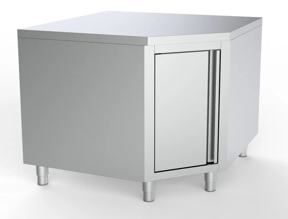 Meuble Inox Bas Angulaire - L 1000 x P 700 mm