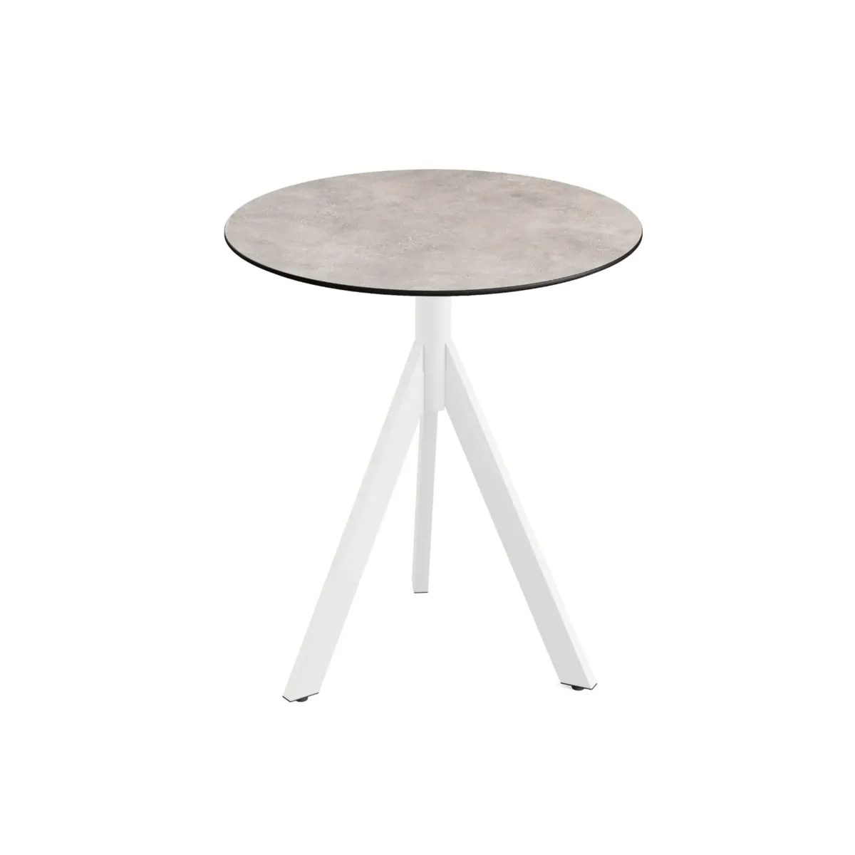 Table de Bistrot avec Piètement Blanc Infinity Tripod et Plateau HPL Moonstone - Ø 70 cm