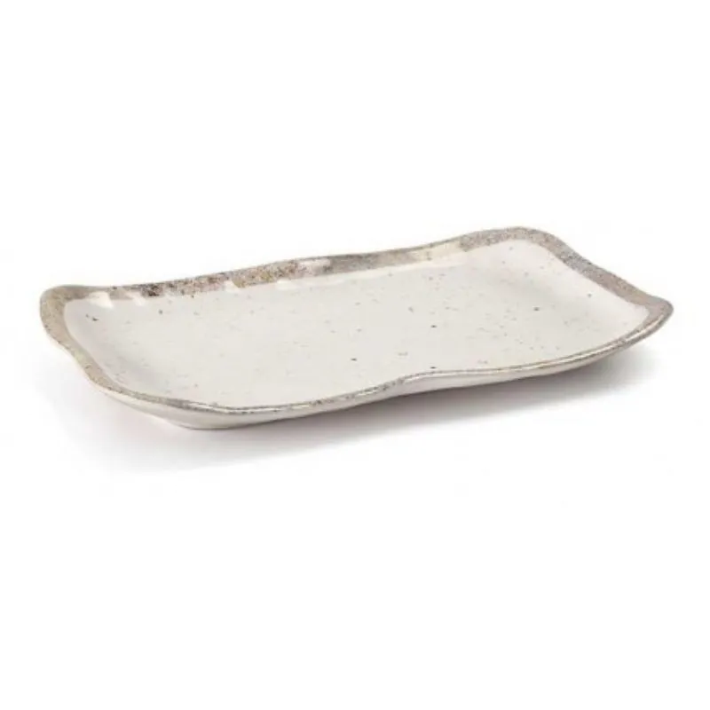 Plateau Rectangulaire Ondulé "Earth" En Mélamine - 290 X 170 Mm