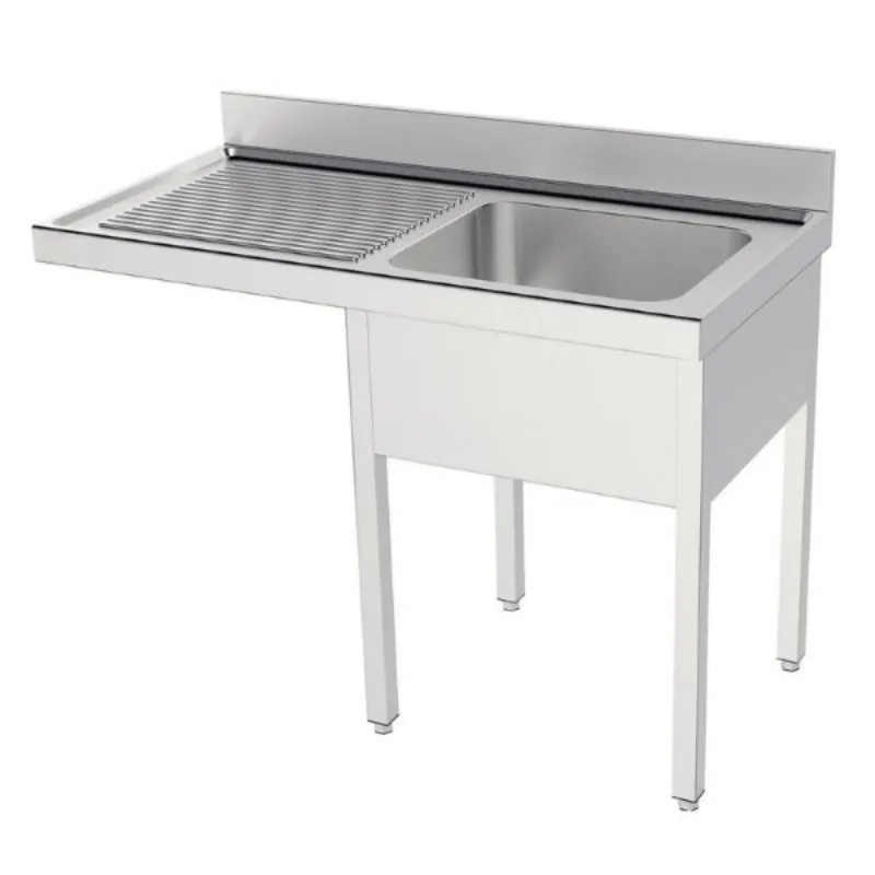 Plonge 1 Bac avec Passage pour Lave-Vaisselle à Gauche - L 1200 x P 600 mm
